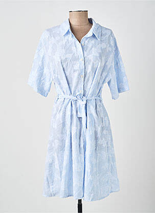 Robe mi-longue manches courtes manches courtes bleu PAKO LITTO femme