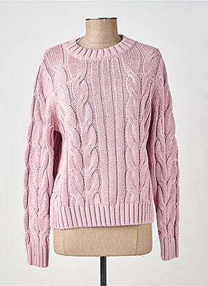 Pull resserrée sur le bas manches longues rose WRANGLER femme