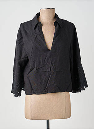Top col v manches 3/4 noir MOLLY BRACKEN femme