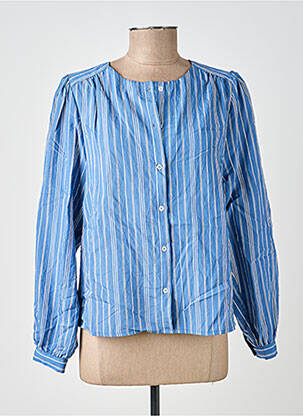Chemisier manches longues manches longues bleu LA FEE MARABOUTEE femme