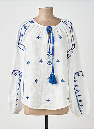 Blouse col rond manches longues bleu MOLLY BRACKEN femme