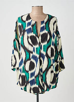 Blouse tissage popeline manches 3/4 vert MOLLY BRACKEN femme