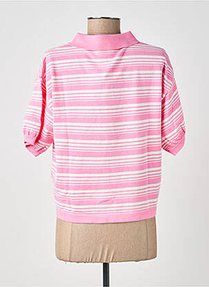 Pull coupe droite manches courtes rose LILI SIDONIO femme