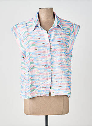 Chemisier manches courtes manches courtes bleu LILI SIDONIO femme