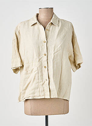 Chemisier manches courtes manches courtes beige INDI & COLD femme