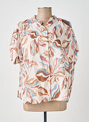 Chemisier manches courtes manches courtes beige PAKO LITTO femme