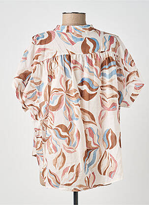 Chemisier manches courtes manches courtes beige PAKO LITTO femme