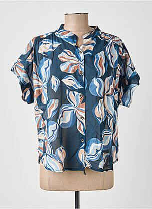 Chemisier manches courtes manches courtes bleu PAKO LITTO femme