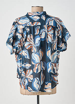 Chemisier manches courtes manches courtes bleu PAKO LITTO femme