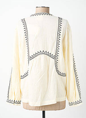 Blouse poignets boutonnés avec fente manches longues beige INDI & COLD femme