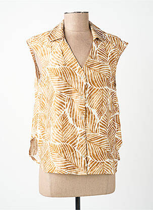 Chemisier imprimé fantaisie sans manche marron MOLLY BRACKEN femme