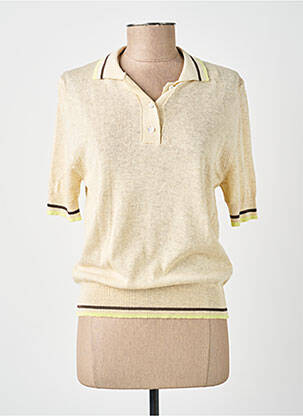 Pull resserrée sur le bas manches courtes beige INDI & COLD femme