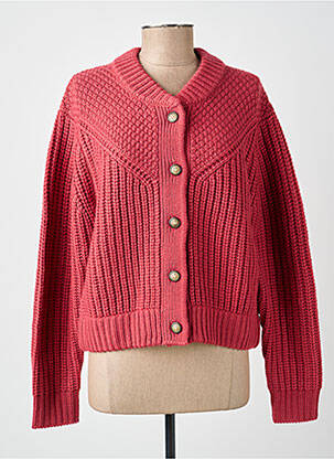 Gilet manches longues col rond rose WRANGLER femme