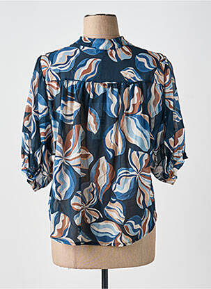 Chemisier imprimé fantaisie manches 3/4 bleu PAKO LITTO femme