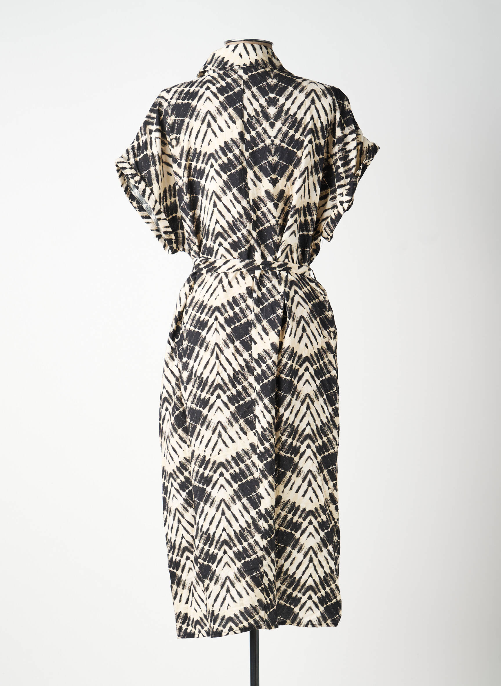 Robe longue imprimé fantaisie manches courtes beige MOLLY BRACKEN femme