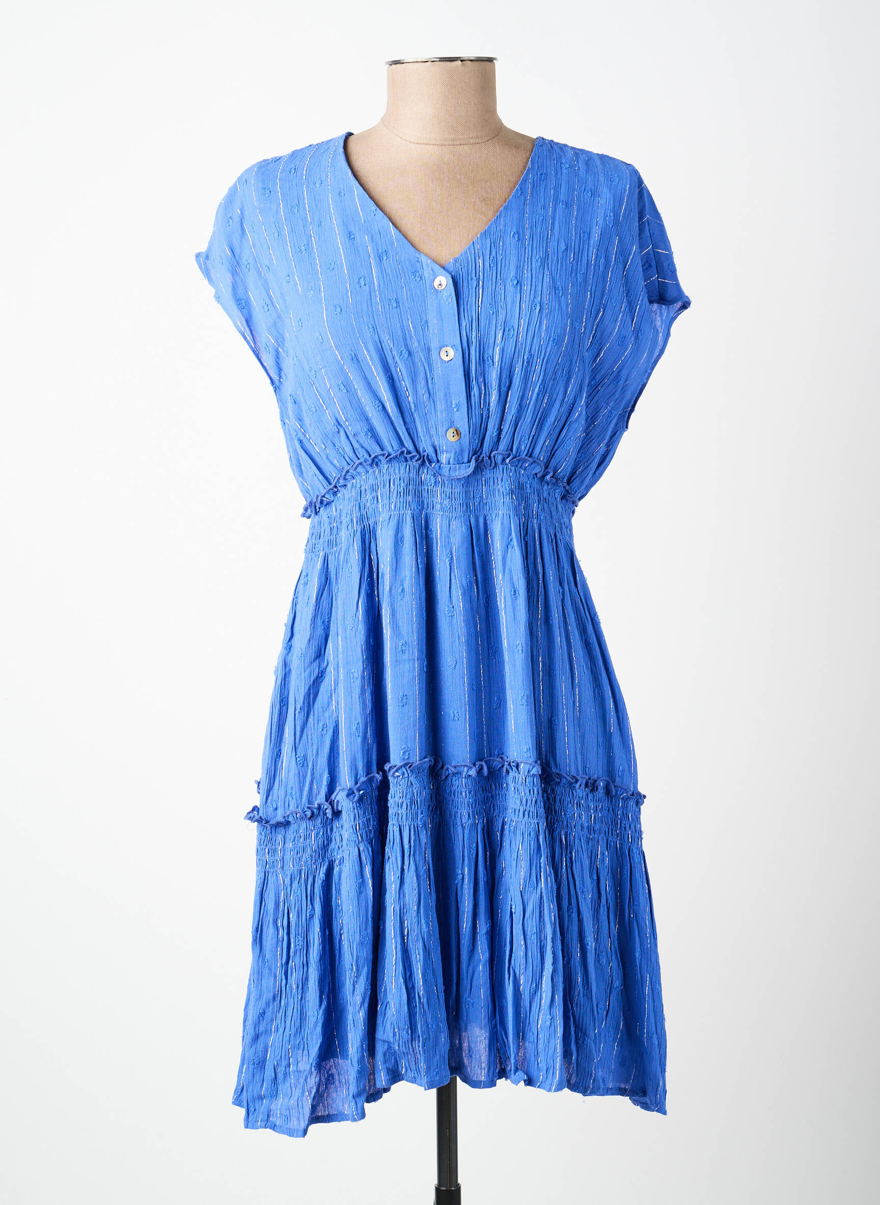Robe courte manches courtes manches courtes bleu MOLLY BRACKEN femme