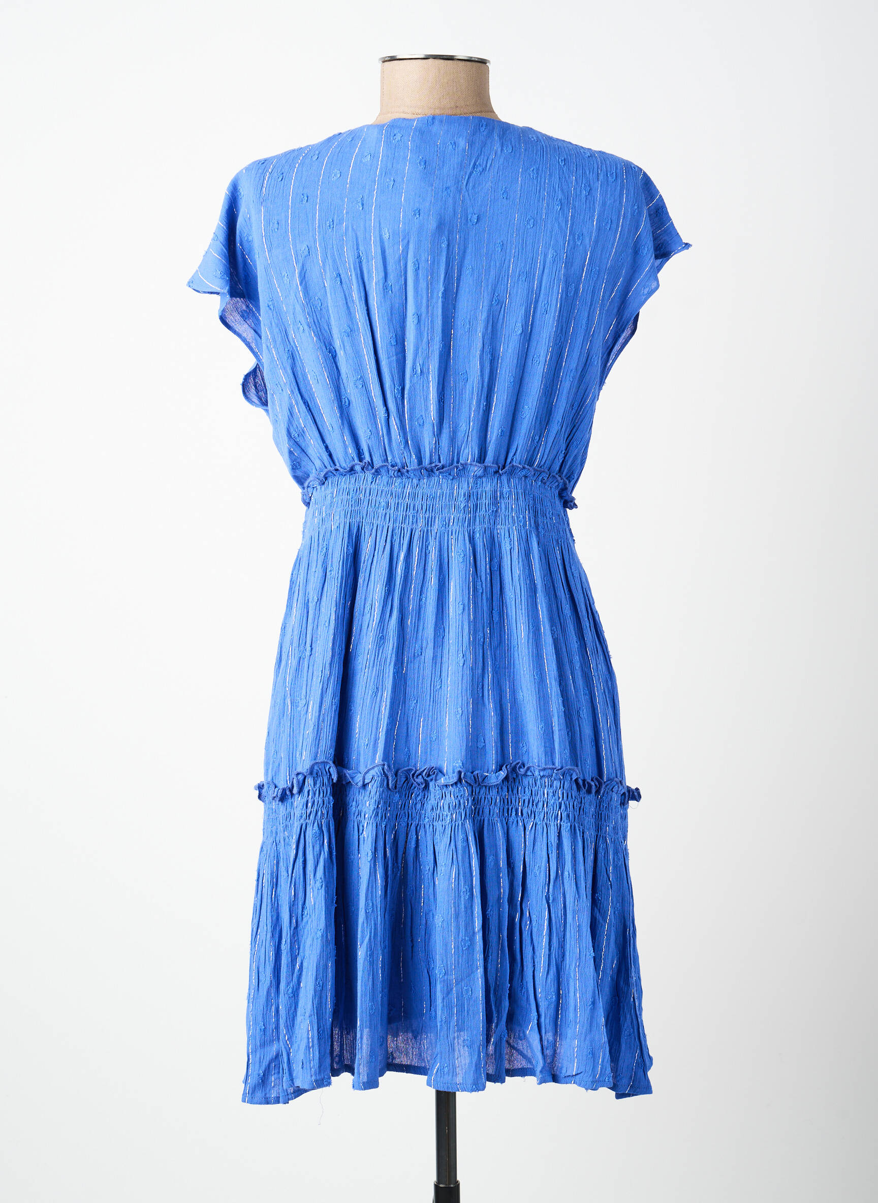 Robe courte manches courtes manches courtes bleu MOLLY BRACKEN femme