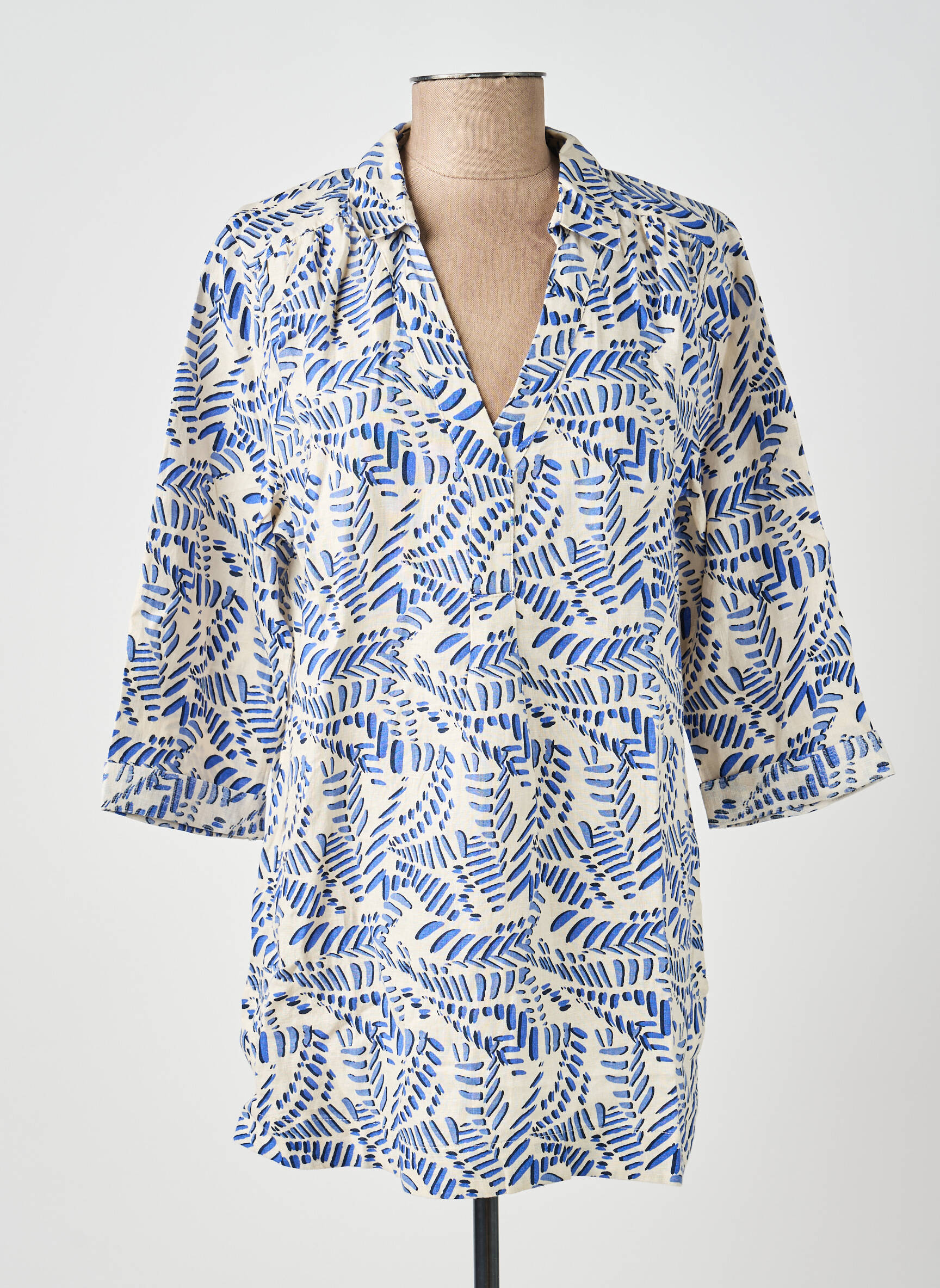 Tunique manches longues col v bleu WHITE STUFF femme