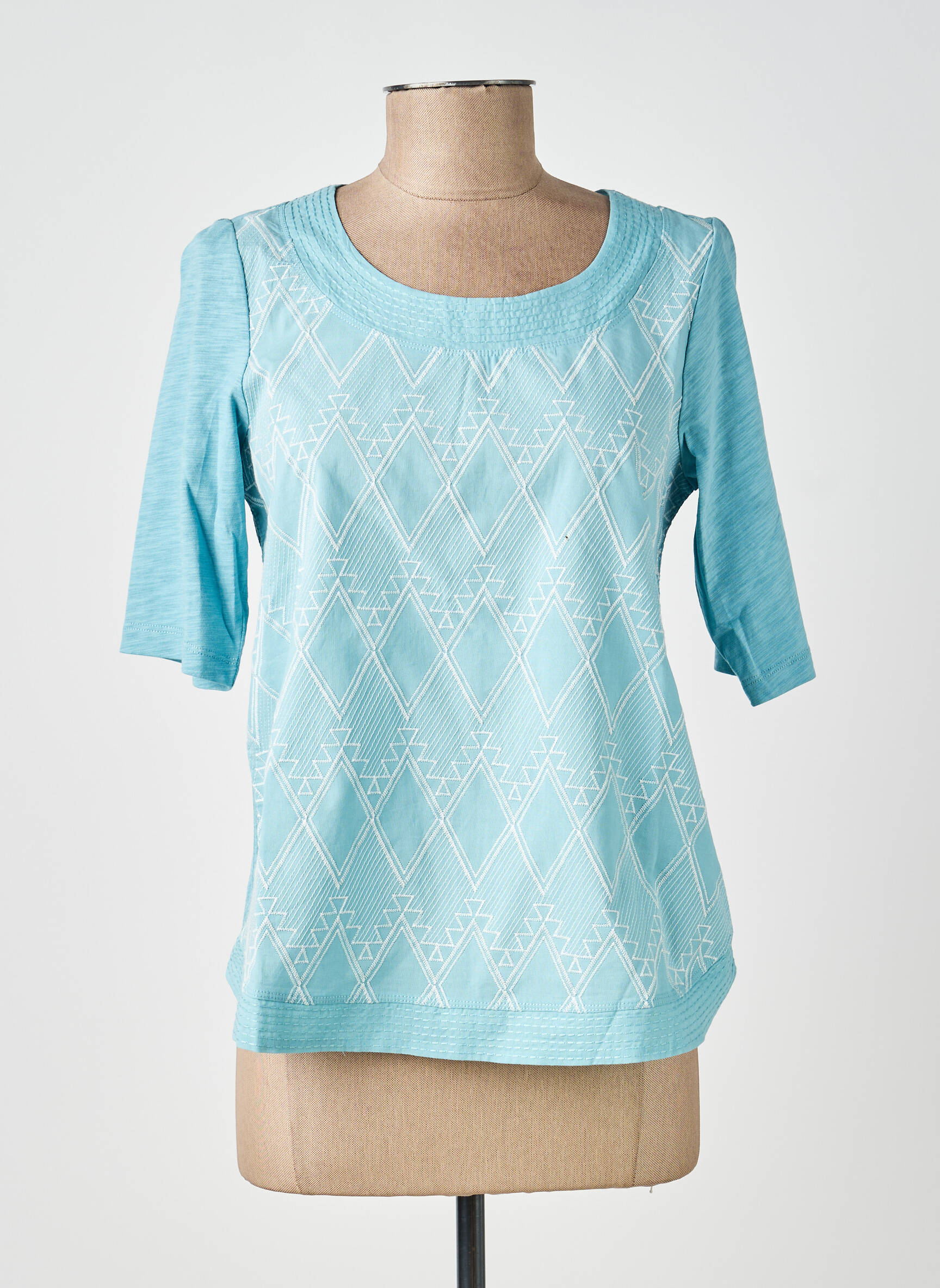 Top stretch manches courtes bleu WHITE STUFF femme