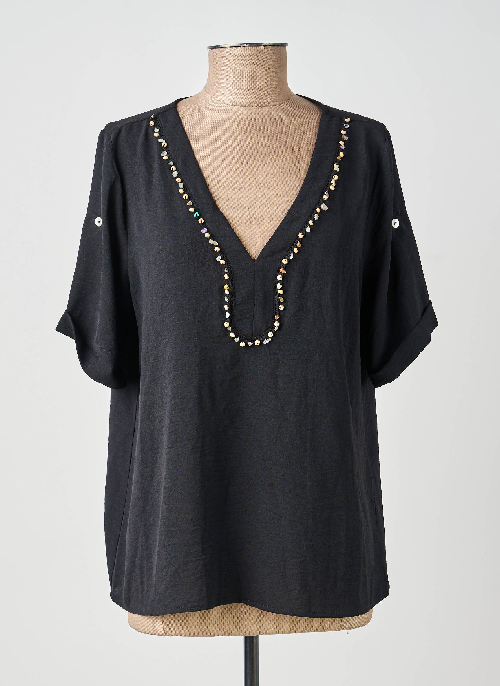 Top manches courtes manches courtes noir MOLLY BRACKEN femme