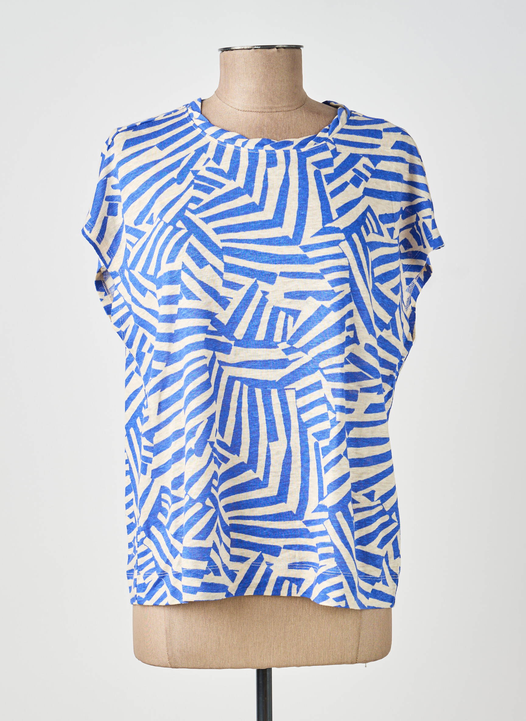 Top imprimé fantaisie manches courtes bleu WHITE STUFF femme