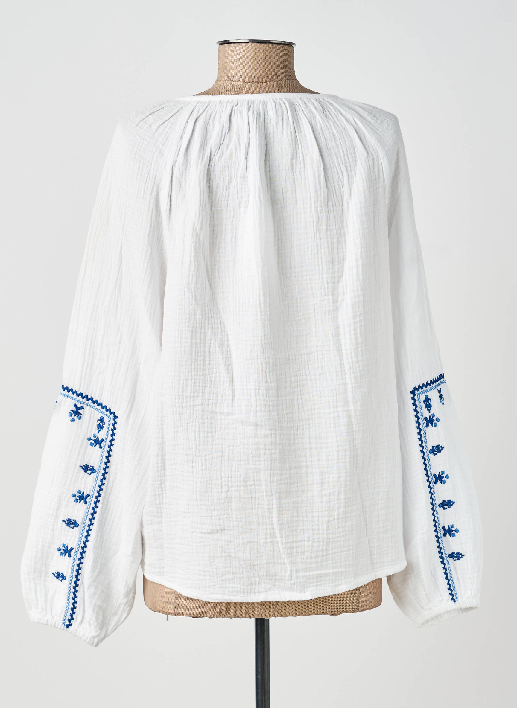 Blouse col rond manches longues bleu MOLLY BRACKEN femme