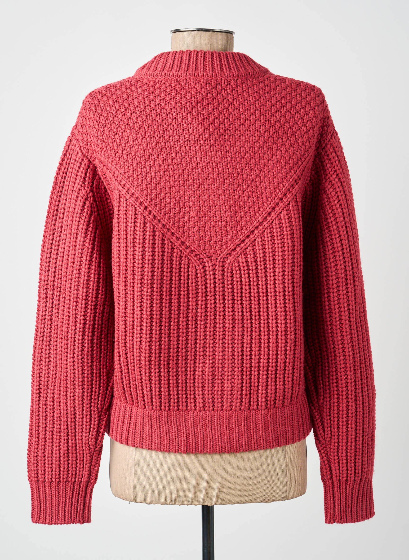 Gilet manches longues col rond rose WRANGLER femme