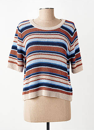 Top manches courtes manches courtes bleu LA FEE MARABOUTEE femme