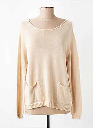 Pull coupe droite manches longues beige PAKO LITTO femme