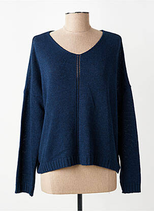 Pull coupe droite manches longues bleu PAKO LITTO femme