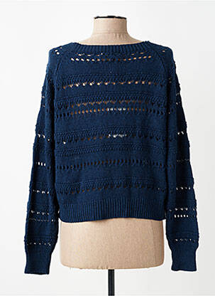 Pull coupe droite manches longues bleu PAKO LITTO femme