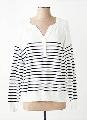 Pull coupe cintrée manches longues blanc MOLLY BRACKEN femme