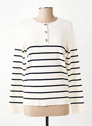 Pull coupe cintrée manches longues blanc MOLLY BRACKEN femme