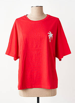 T-shirt coupe droite manches courtes rouge LILI SIDONIO femme
