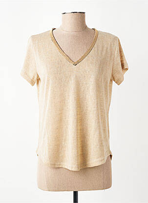 T-shirt col v manches courtes beige MOLLY BRACKEN femme