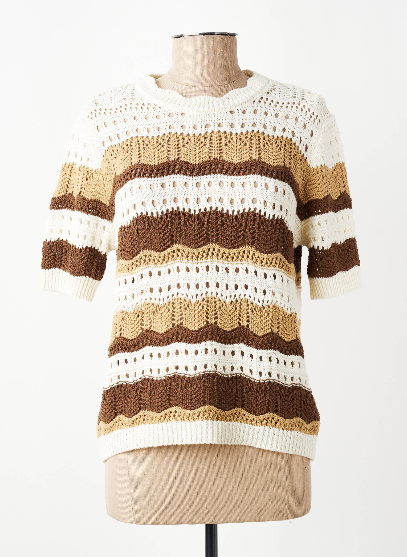 Top manches courtes manches courtes marron PAKO LITTO femme