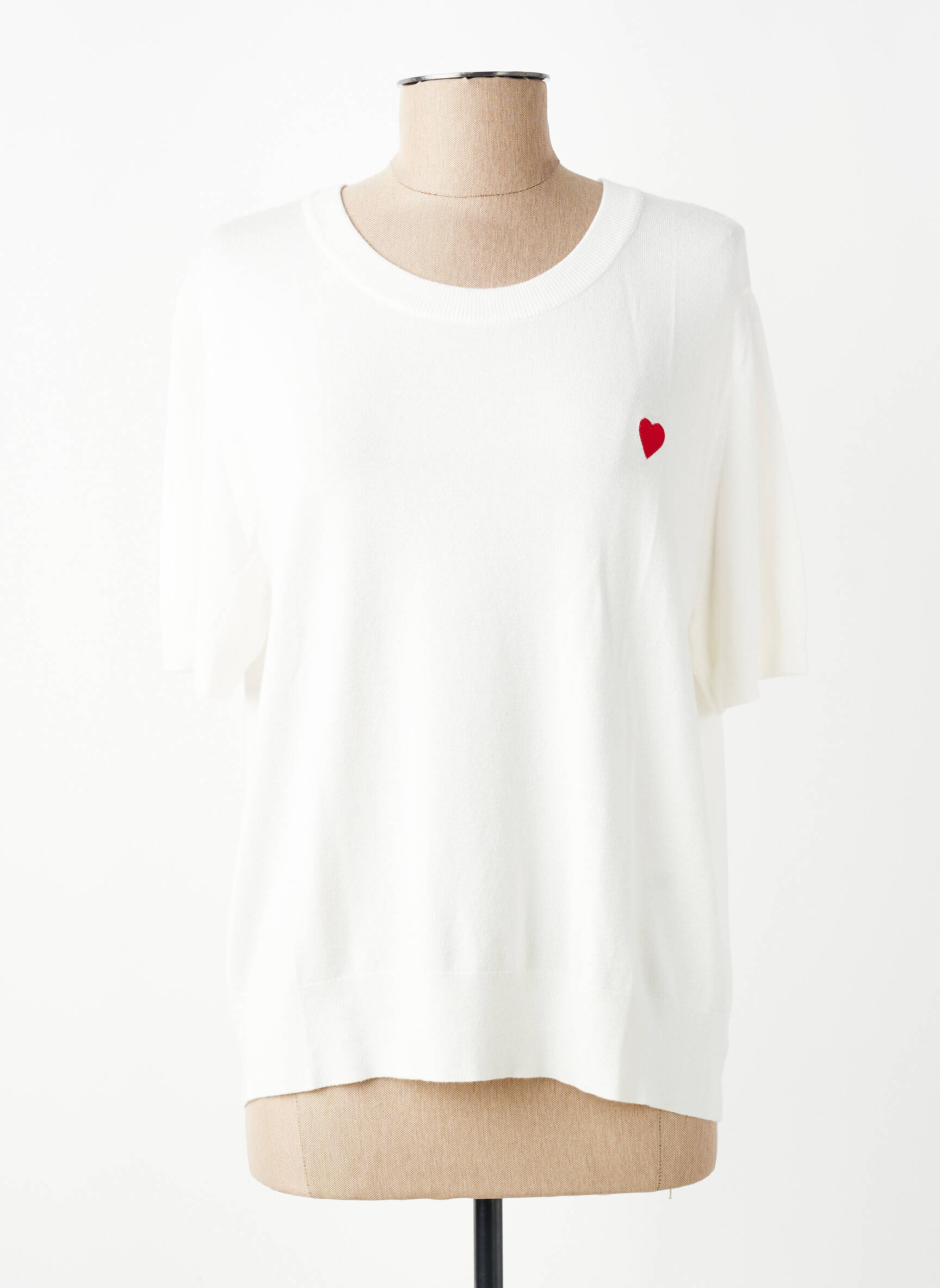 T-shirt coupe droite manches courtes blanc LILI SIDONIO femme