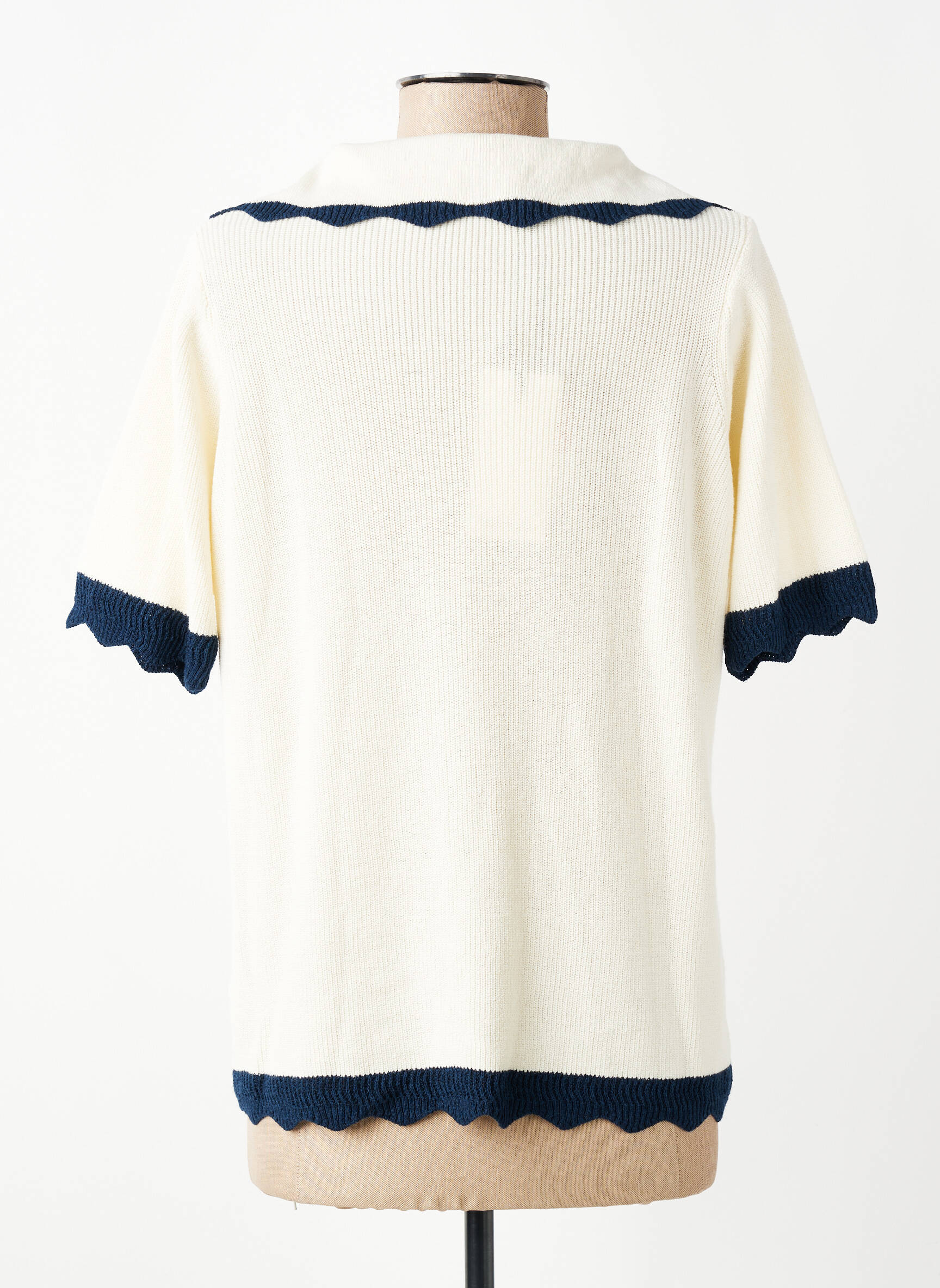 Pull coupe droite manches courtes beige PAKO LITTO femme