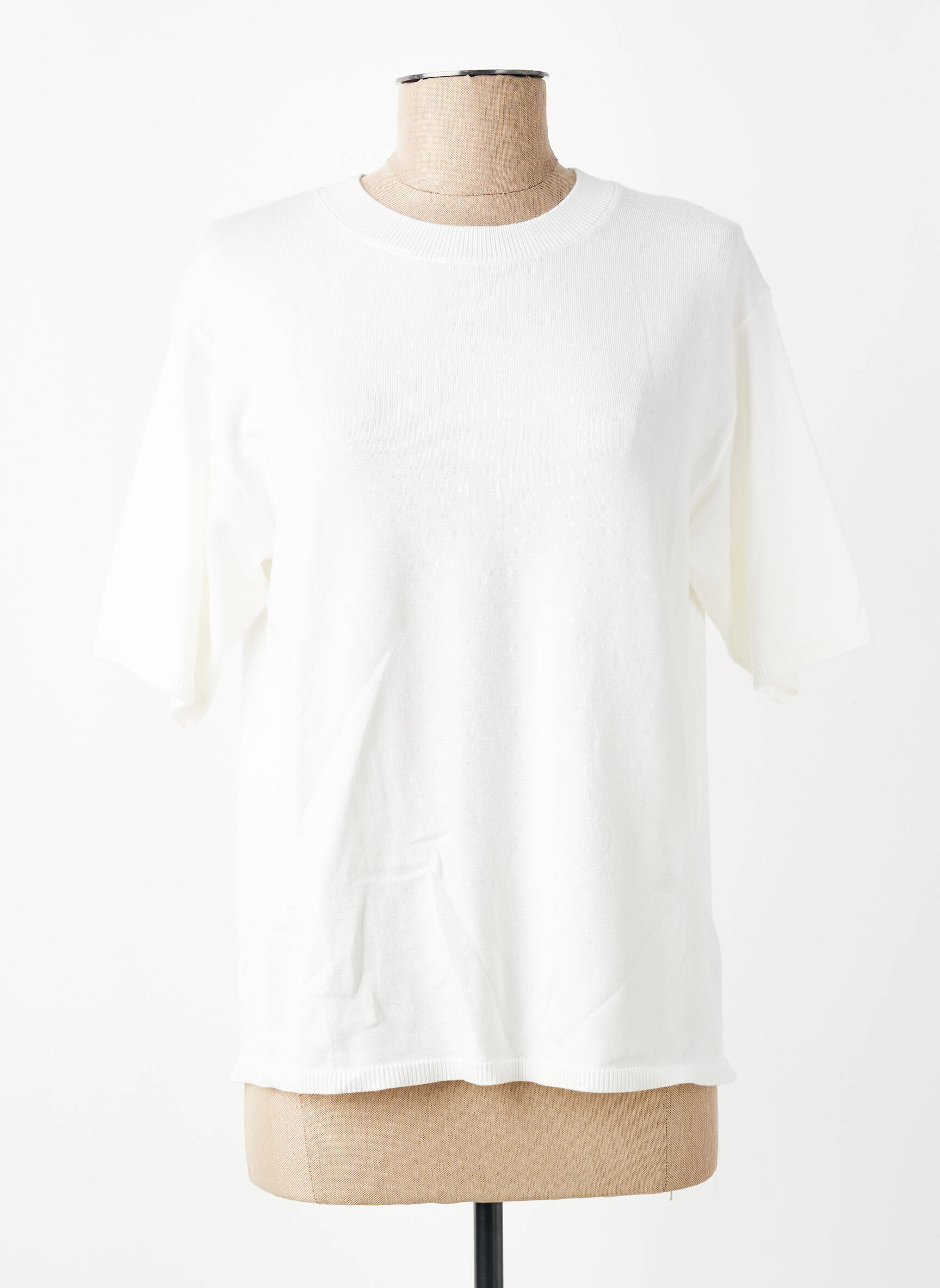 T-shirt coupe droite manches courtes blanc MOLLY BRACKEN femme