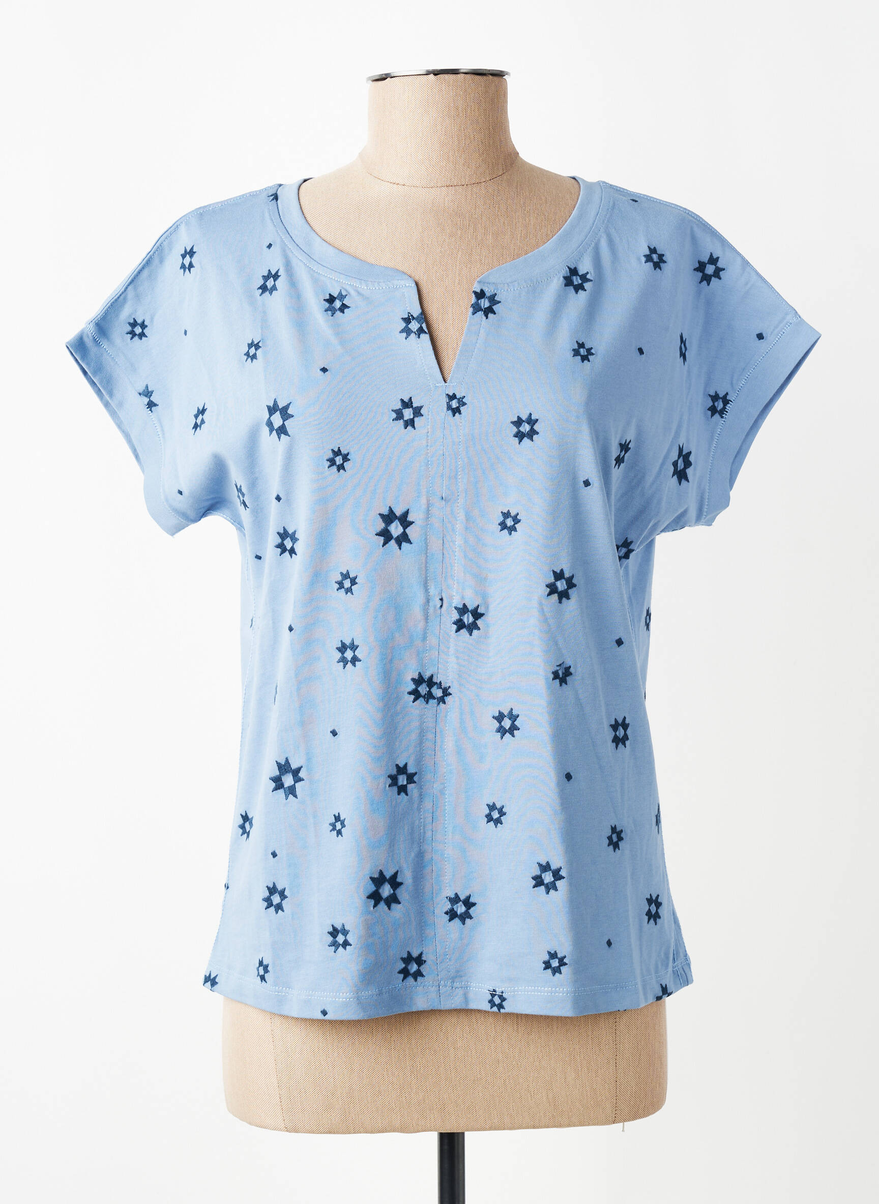 T-shirt coupe droite manches courtes bleu WHITE STUFF femme