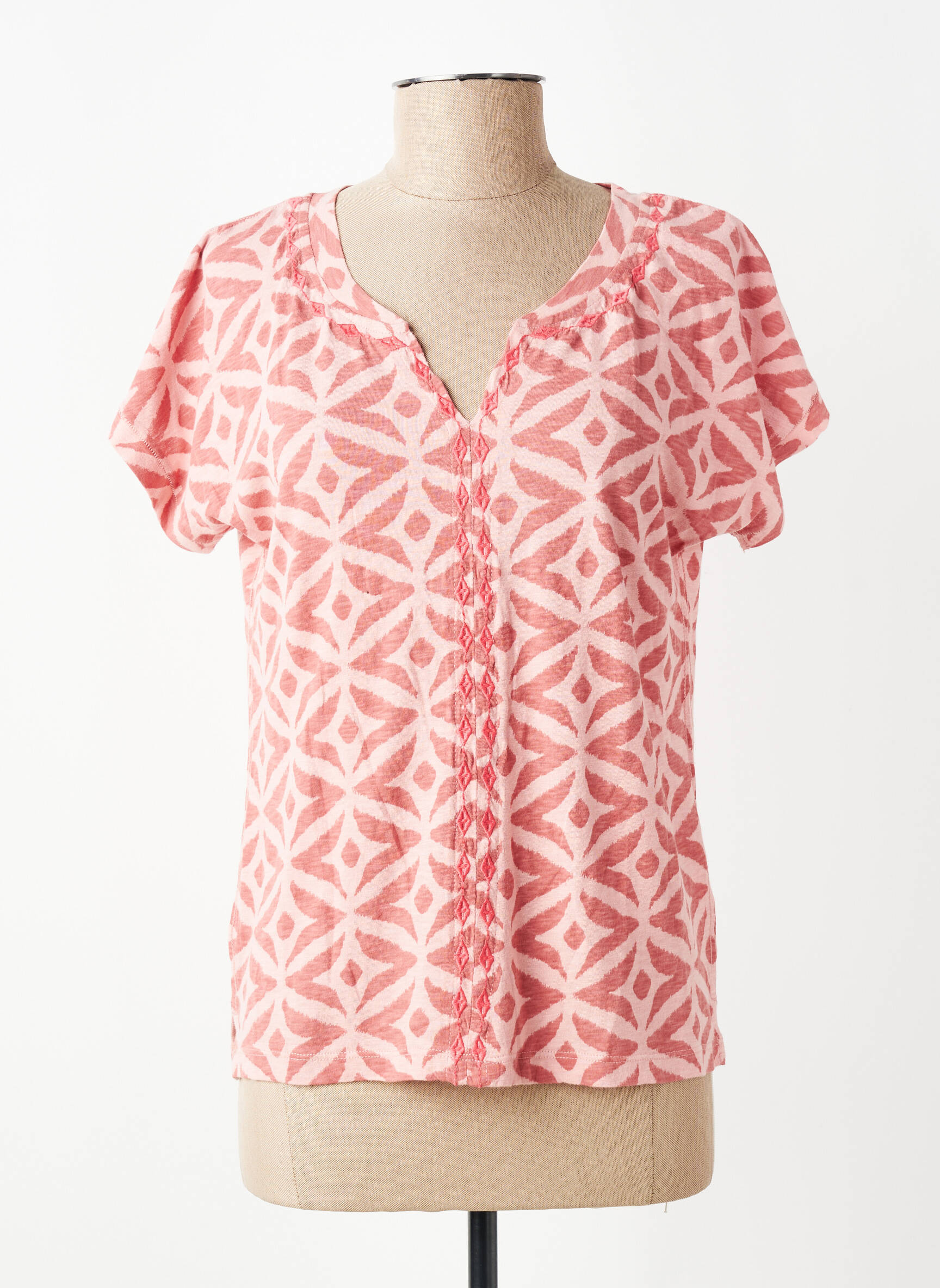 Top imprimé fantaisie manches courtes rose WHITE STUFF femme