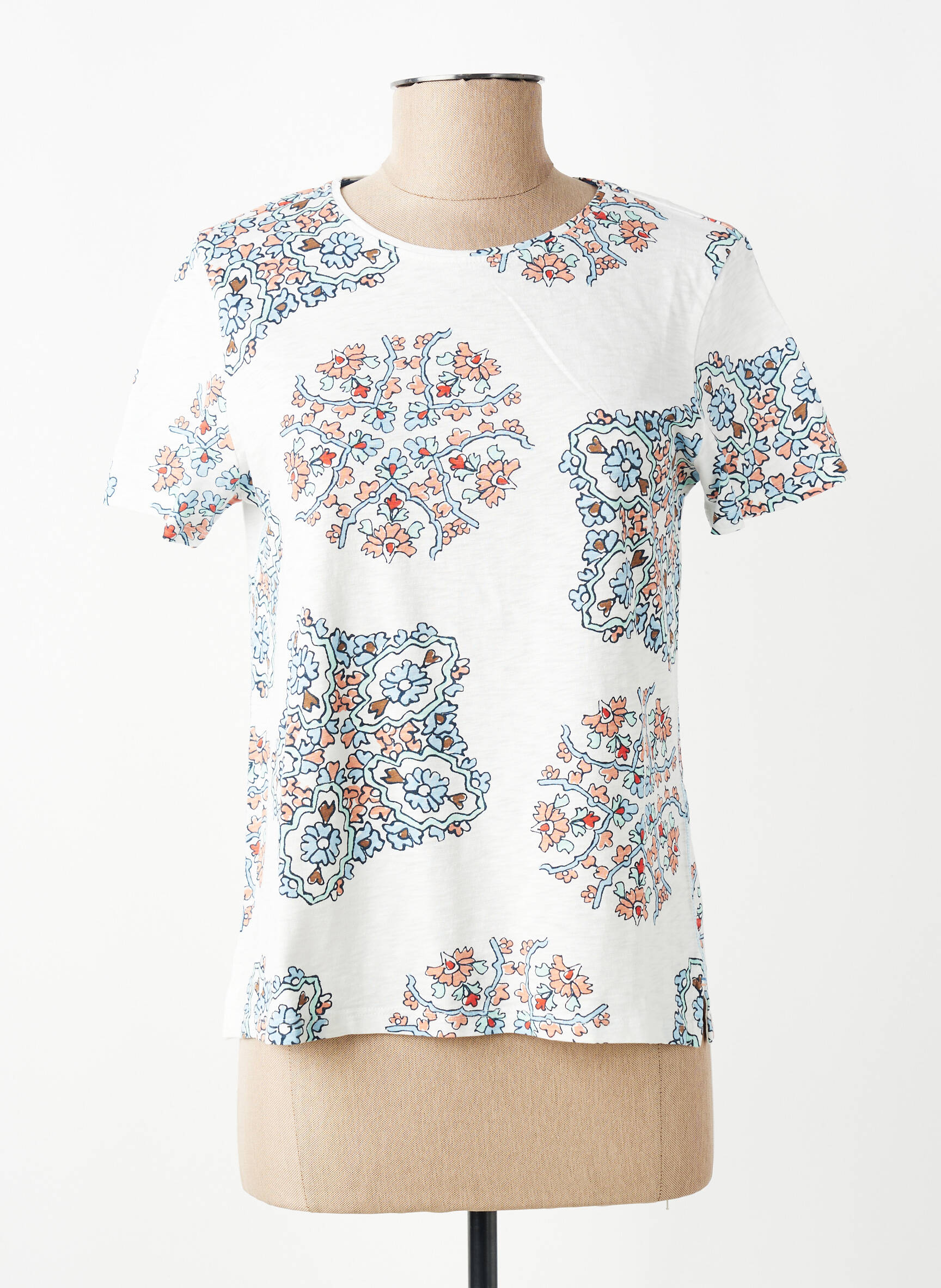 T-shirt imprimé fantaisie manches courtes blanc WHITE STUFF femme