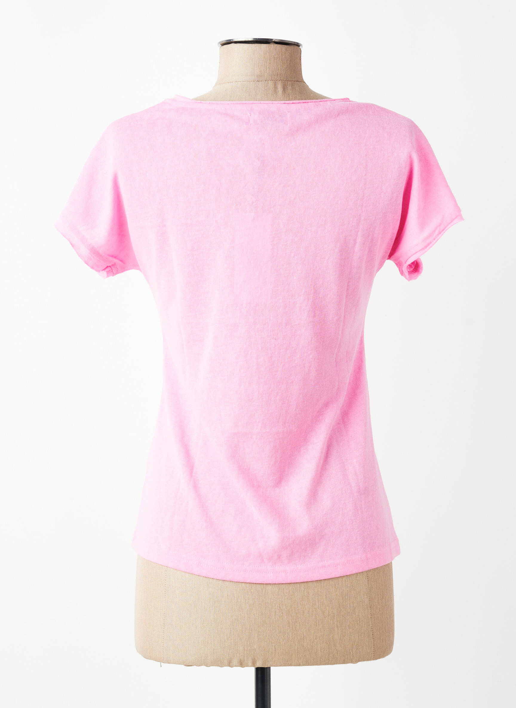 T-shirt col v manches courtes rose MOLLY BRACKEN femme