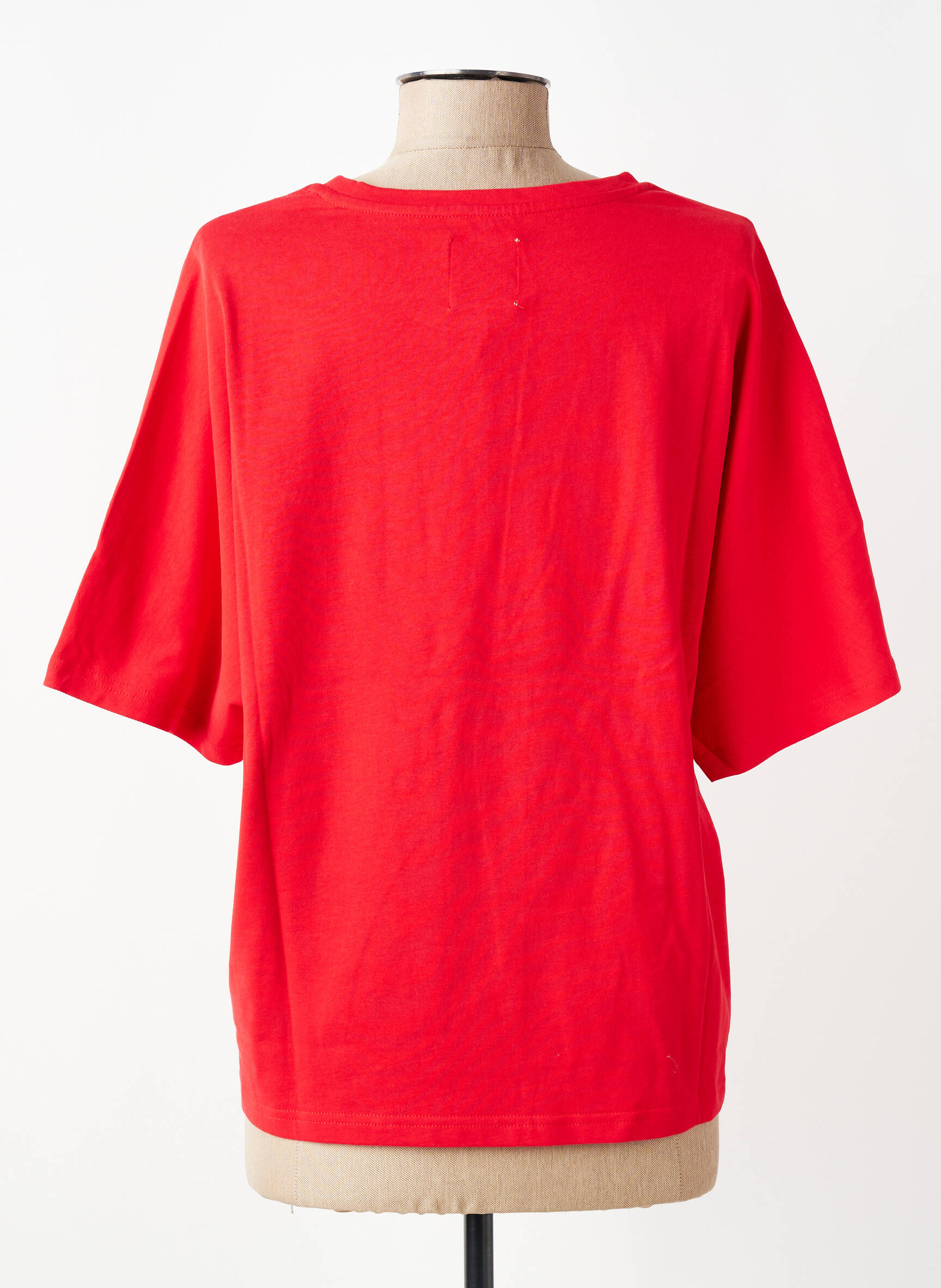 T-shirt coupe droite manches courtes rouge LILI SIDONIO femme
