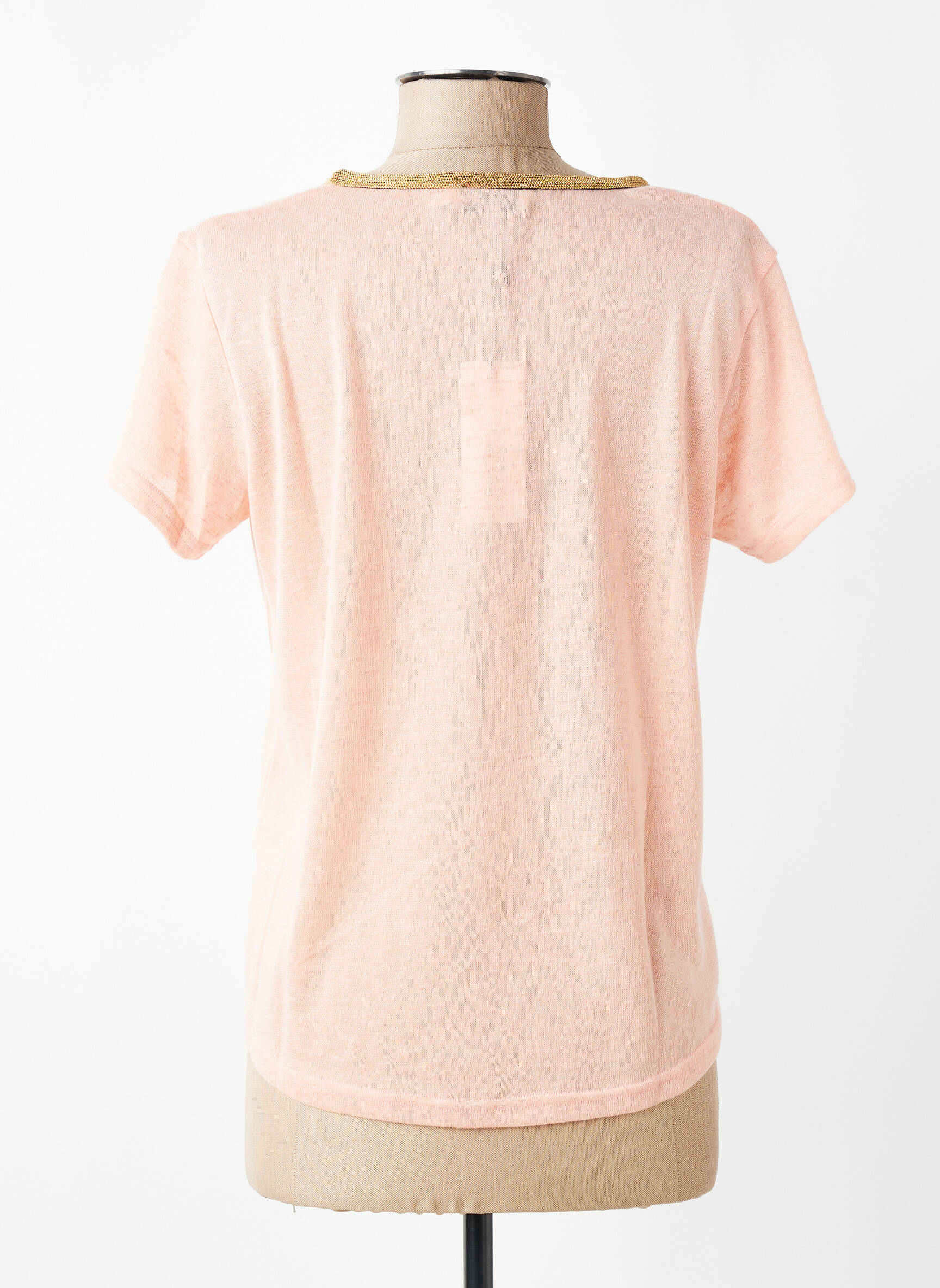 T-shirt col v manches courtes rose MOLLY BRACKEN femme