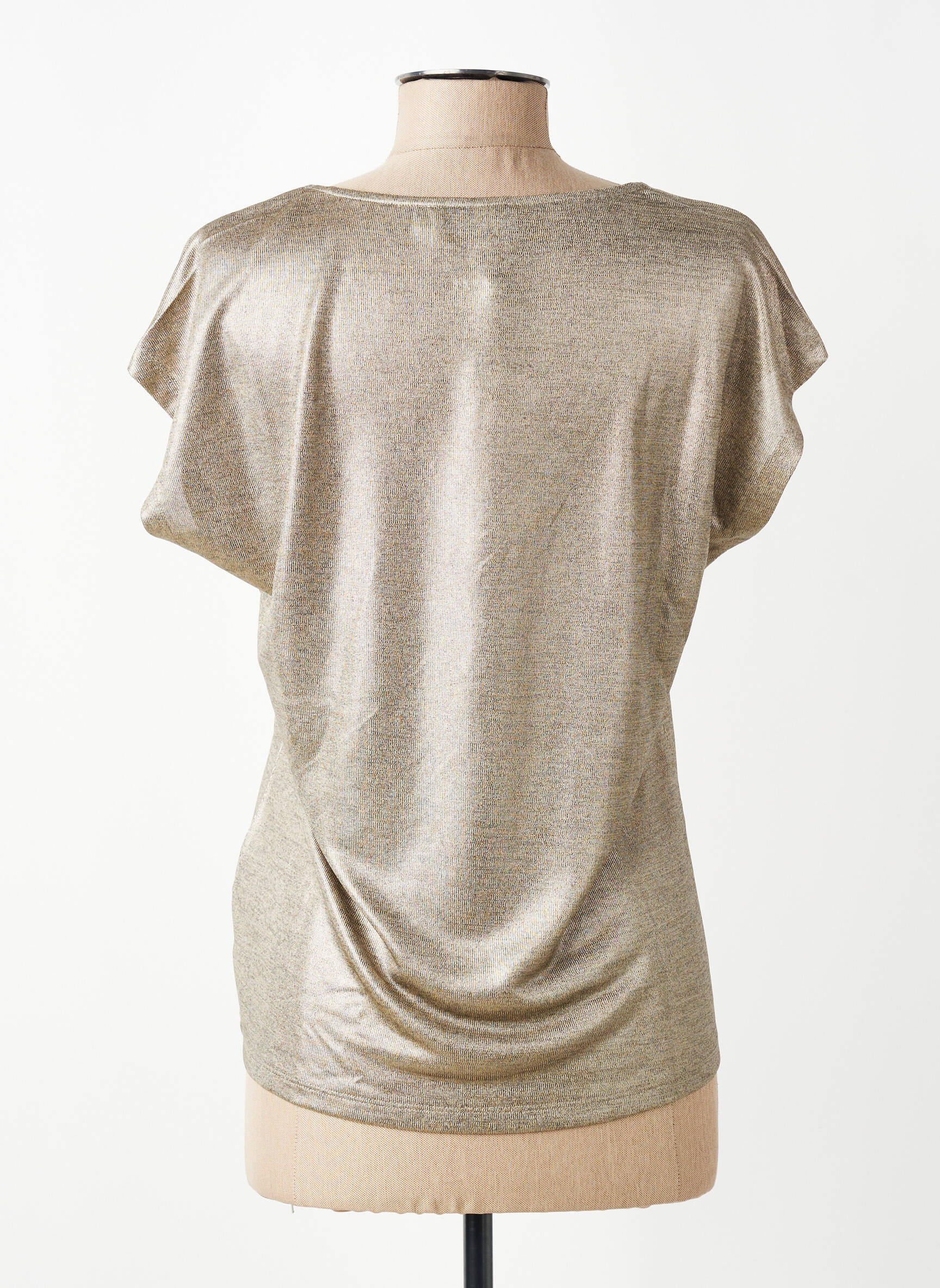 T-shirt col v manches courtes or MOLLY BRACKEN femme
