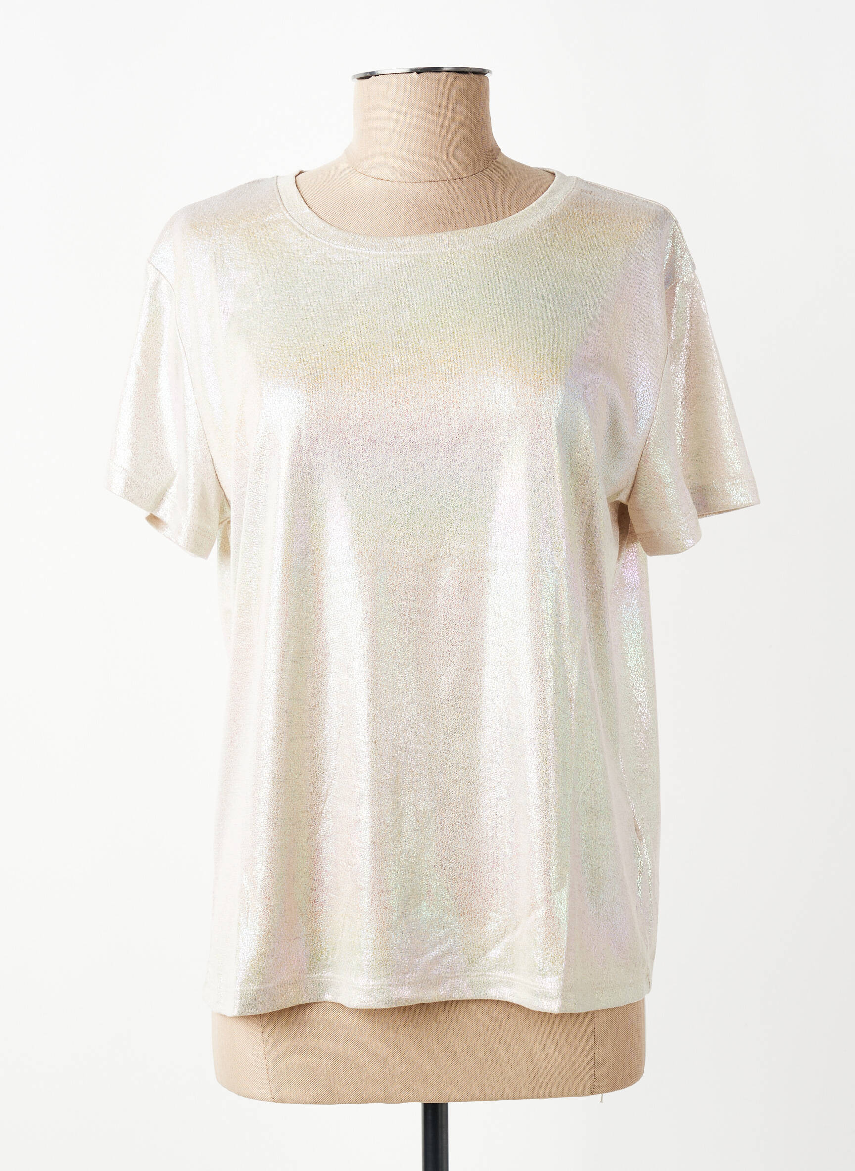 T-shirt coupe droite manches courtes beige MOLLY BRACKEN femme