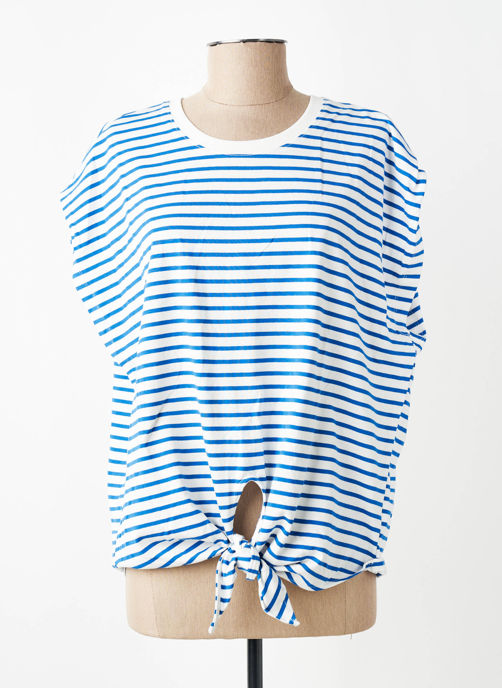 T-shirt col rond manches courtes bleu MOLLY BRACKEN femme