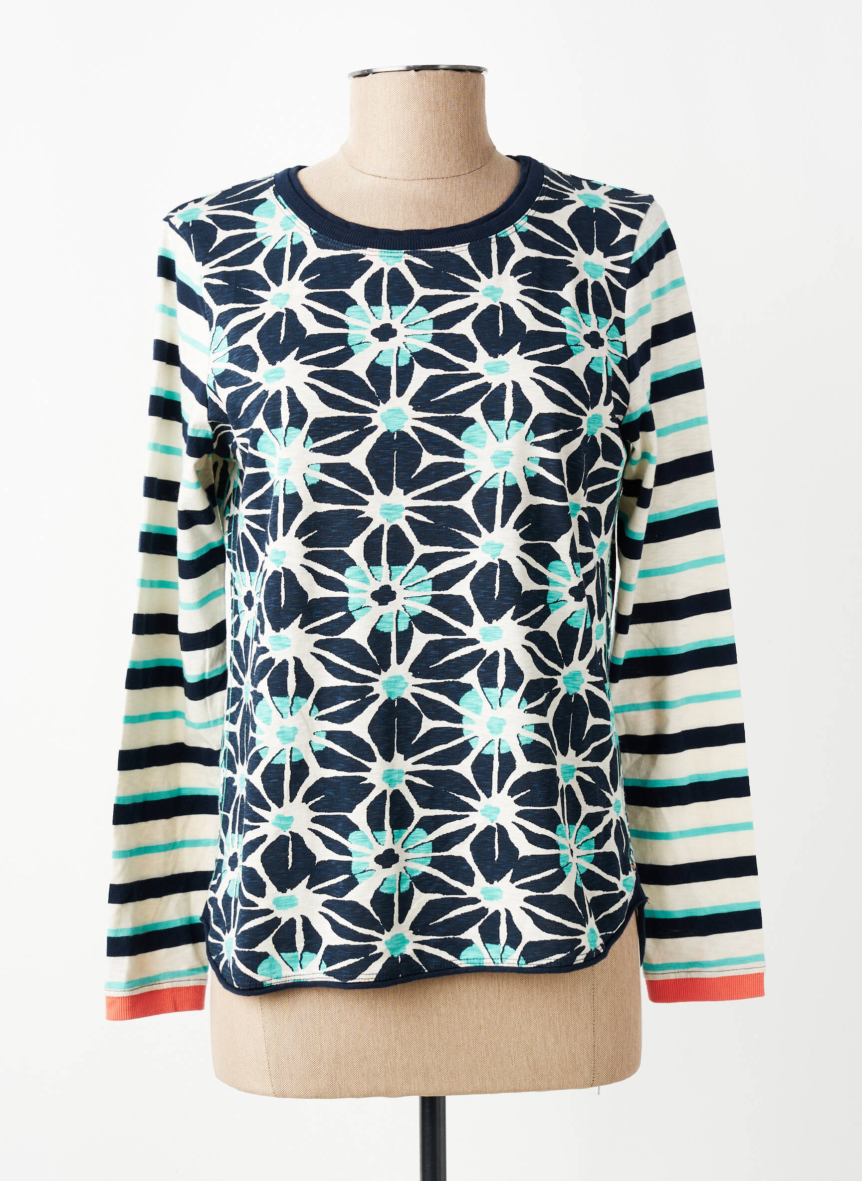 T-shirt imprimé fantaisie manches longues bleu WHITE STUFF femme