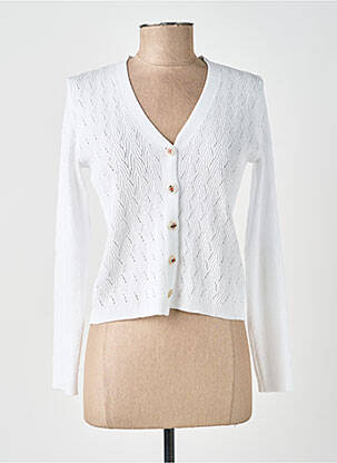 Gilet manches longues stretch blanc MOLLY BRACKEN femme